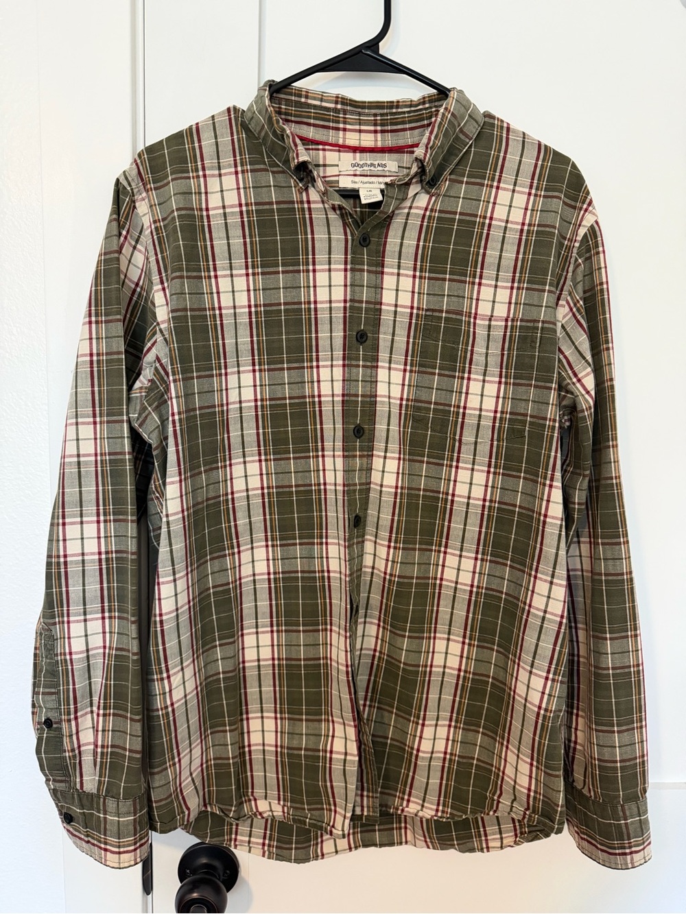Good threads Olive Green Plaid Button-Up Shirt